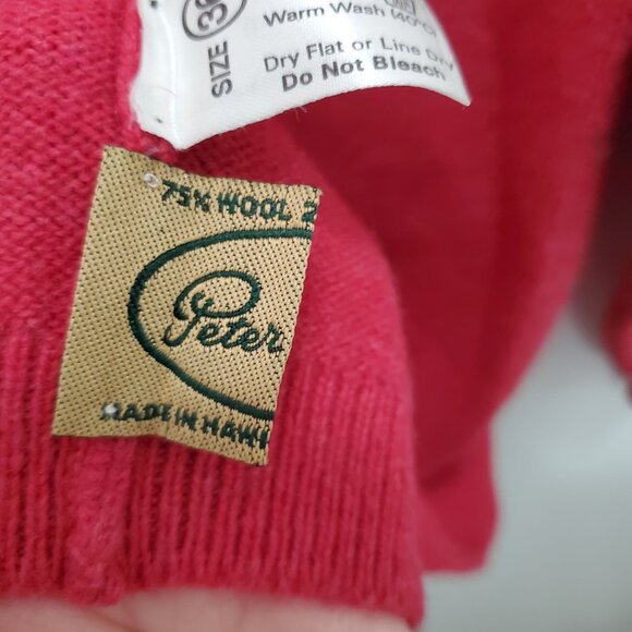 Campbell's of Beauly Men's Vintage Red Wool Angora Sweater Scotland UK‎ 36 / XS - Picture 4 of 7
